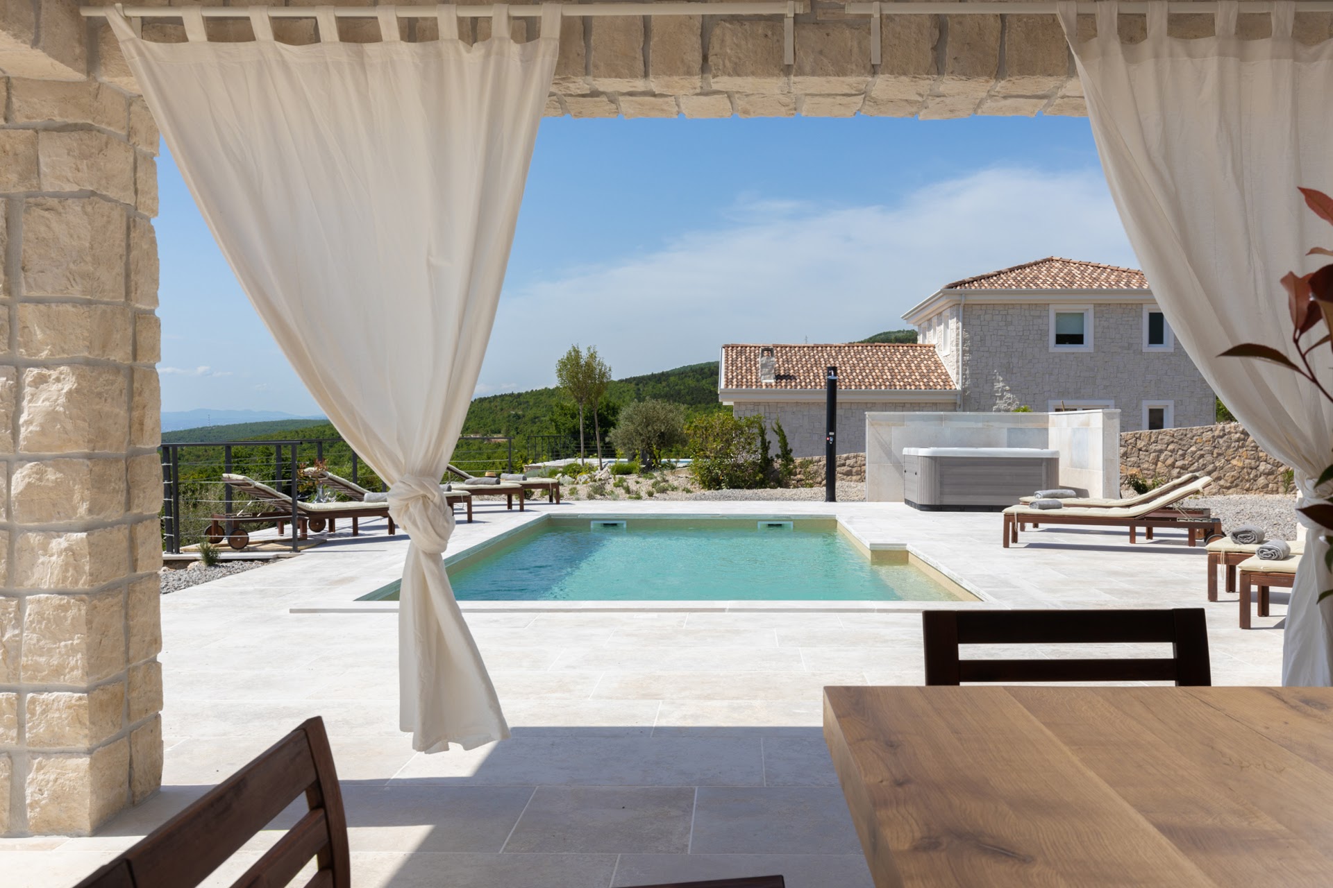 Sea view stone villa for sale in Croatia Crikvenica, new swimming pool